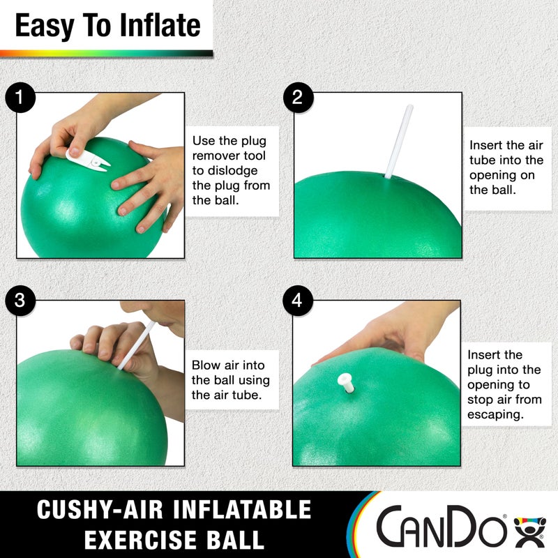 CanDo Cushy-Air Hand Ball For Rehabilitation, Exercises, Hand Therapy, Occupational Therapy, Hand Strengthening, Improve Motor Skills, Stress Relief, Red, 10" (25cm) - Image 5